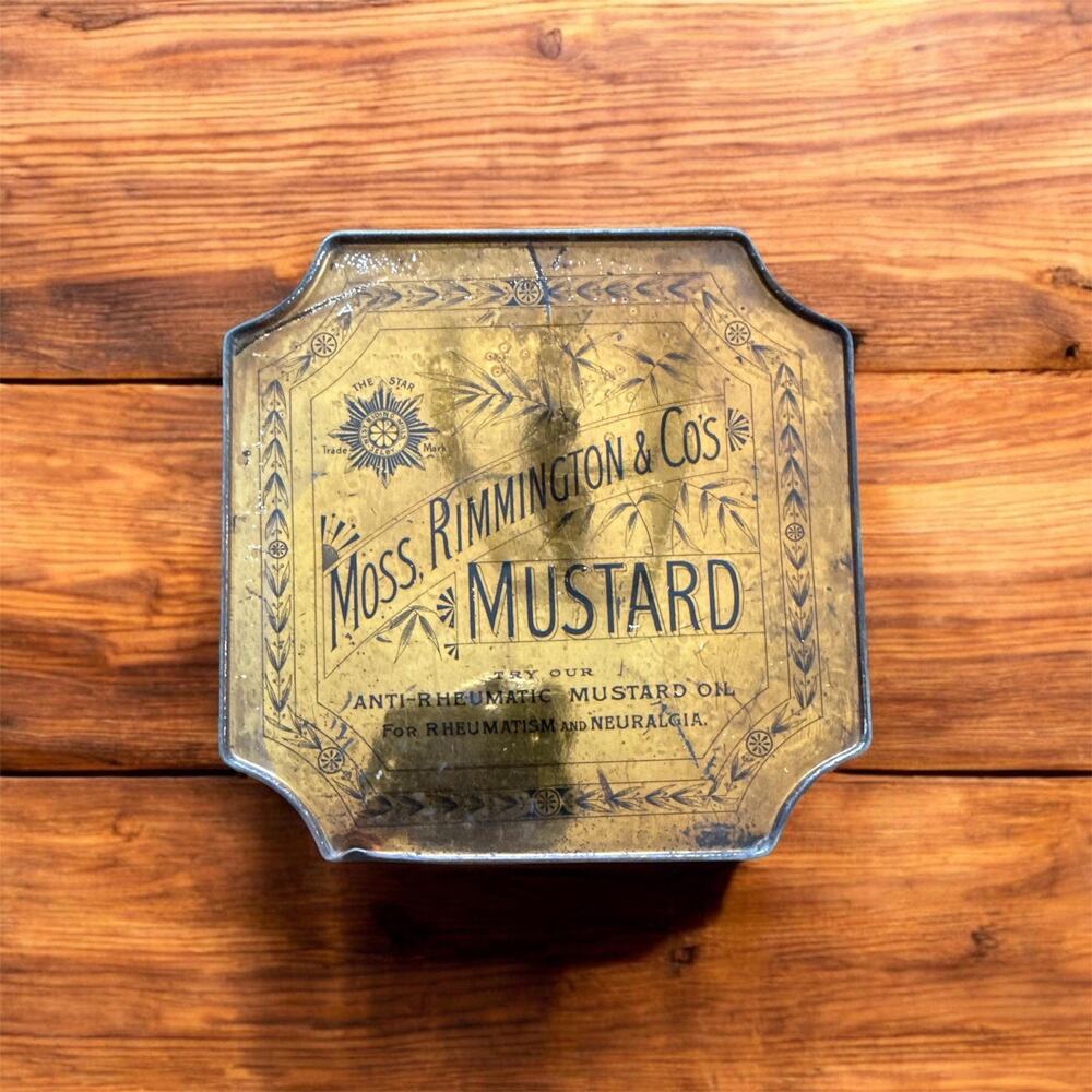 Moss Rimmington & Co Victorian Mustard Tin Advertising Octagonal Rare